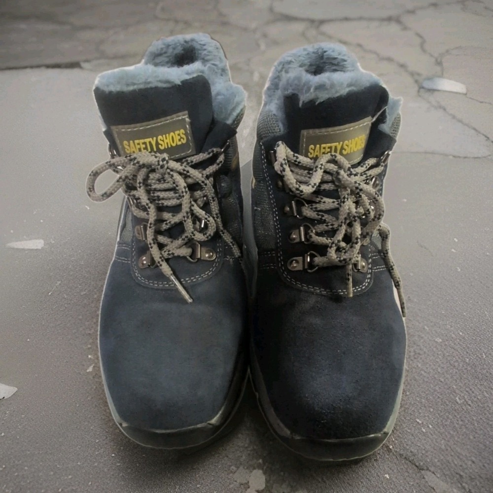 Men's Steel Toe Safety Boots Puncture-Proof Work Plush Warm Safety Shoes SZ 38
